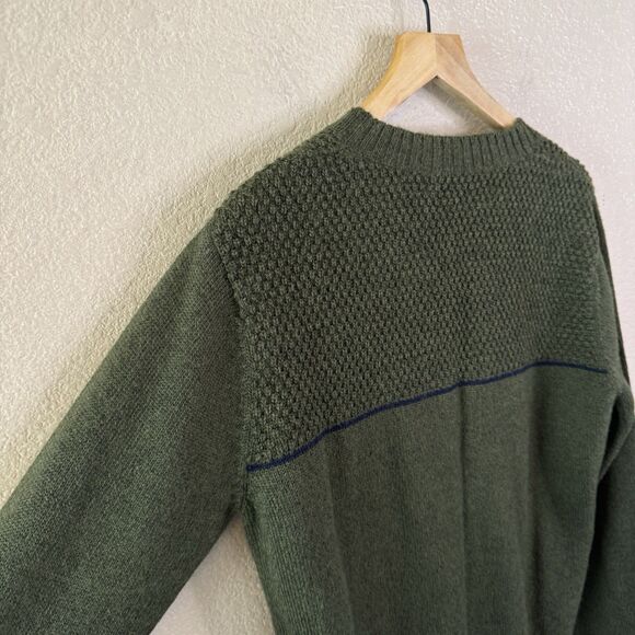 Marine Layer Cardigan Men’s Medium Olive Army Green Knit Alpaca Grandpa Sweater - Picture 8 of 10